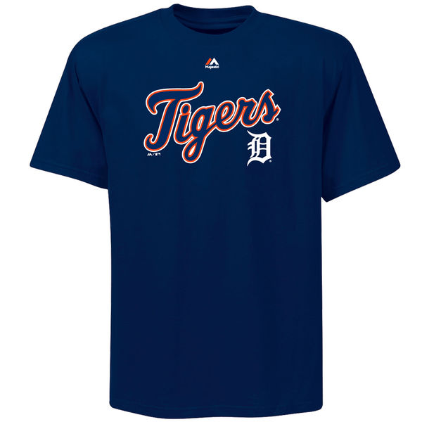 MLB Men Detroit Tigers Majestic Big Tall Warning Track TShirt Navy